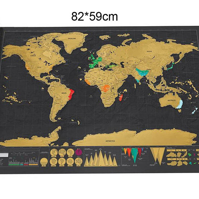 Black Scratch World Map