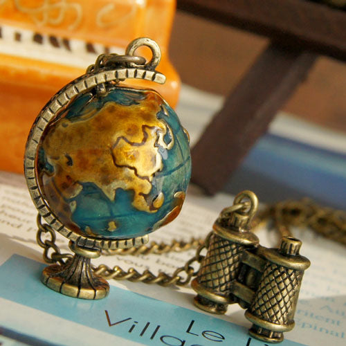 Vintage Globe Telescope Necklace