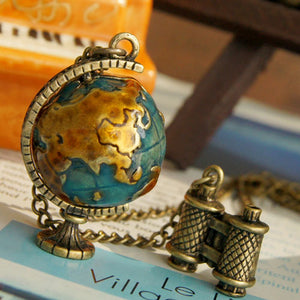 Vintage Globe Telescope Necklace